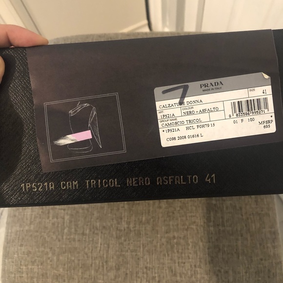 Prada Black Suede Platform Ankle Booties - Picture 7 of 7